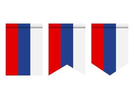 Rusia bandera o banderín aislado sobre fondo blanco. icono de la bandera del banderín. vector