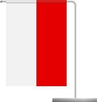 Monaco flag on pole icon vector