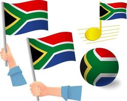 South Africa flag icon set vector