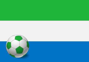 sierra leone flag and soccer ball vector