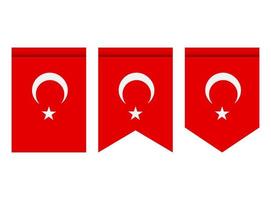 Turkey flag or pennant isolated on white background. Pennant flag icon. vector