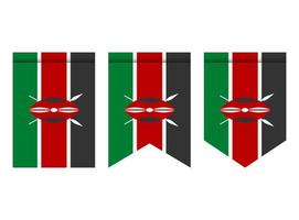 Kenya flag or pennant isolated on white background. Pennant flag icon. vector