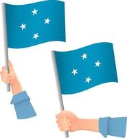 Micronesia flag in hand icon vector