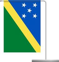 Solomon Islands flag on pole icon vector