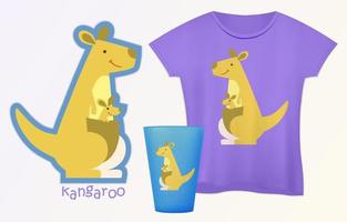 animals set - kangaroo vector