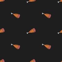 seamless meat pattern. vector doodle illustration with meat icon. pattern with meat