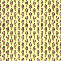 seamless ice cream pattern. vector doodle illustration with ice cream icon. pattern with ice cream