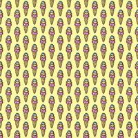 seamless ice cream pattern. vector doodle illustration with ice cream icon. pattern with ice cream