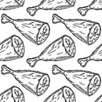 seamless meat pattern vector