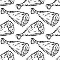 seamless meat pattern vector