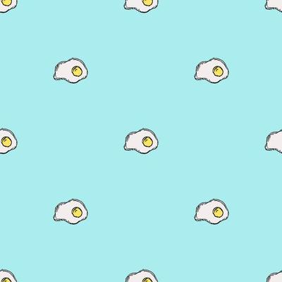 Seamless pattern with egg icons. Colored egg background. Doodle vector illustration with egg icons