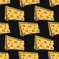 seamless cheese pattern. Doodle vector pattern with cheese icons. Colored cheese background