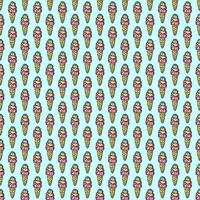 seamless ice cream pattern. vector doodle illustration with ice cream icon. pattern with ice cream