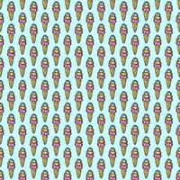 seamless ice cream pattern. vector doodle illustration with ice cream icon. pattern with ice cream