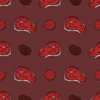 seamless meat pattern vector