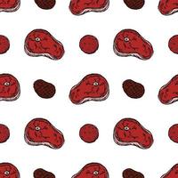 seamless meat pattern vector