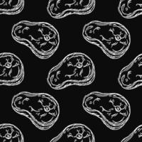seamless steak pattern vector