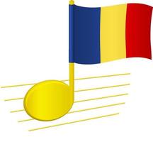 bandera de chad y nota musical vector