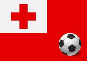 Tonga flag and soccer ball vector