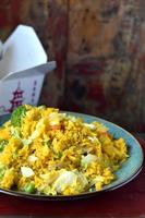 Chinese plated yellow fried rice photo