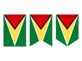 Guyana flag or pennant isolated on white background. Pennant flag icon. vector