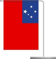 Samoa flag on pole icon vector