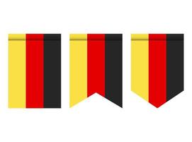 Bandera de Alemania o banderín aislado sobre fondo blanco. icono de la bandera del banderín. vector