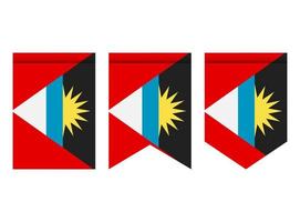 Antigua and Barbuda flag or pennant isolated on white background. Pennant flag icon. vector