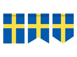 Sweden flag or pennant isolated on white background. Pennant flag icon. vector
