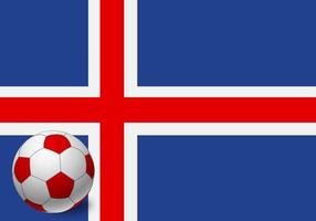 bandera de islandia y balón de fútbol vector