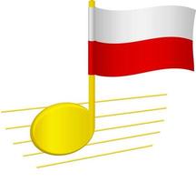 bandera de polonia y nota musical vector