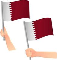 Qatar flag in hand icon vector