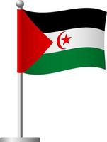 bandera de la república árabe saharaui democrática en el icono del poste vector