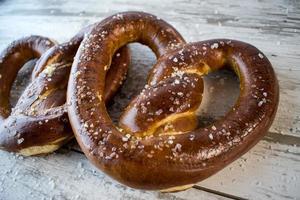 Bavarian pretzels with salt and mustard photo