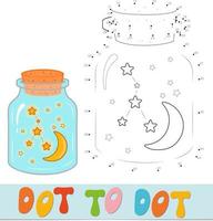 Dot to dot Christmas puzzle. Connect dots game. Christmas decoration vector illustration