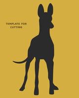 Template for laser cutting, wood carving, paper cut. Dog silhouettes for cutting. Dog vector stencil.