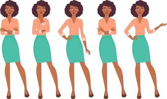 conjunto de mujer de negocios vector