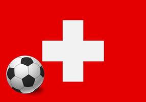 bandera suiza y balón de fútbol vector