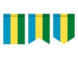 Gabon flag or pennant isolated on white background. Pennant flag icon. vector