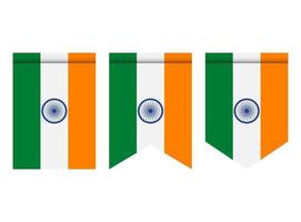 India flag or pennant isolated on white background. Pennant flag icon. vector