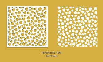 Template for laser cutting, wood carving, paper cut. Square pattern for cutting. Decorative panel vector stencil.