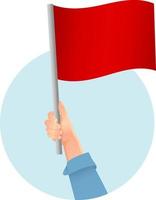 red flag in hand icon vector