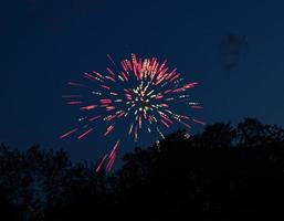 fuegos artificiales del 4 de julio en el cielo foto