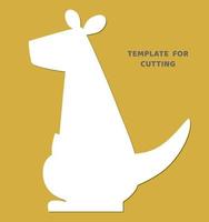 Template for laser cutting, wood carving, paper cut. Animal silhouettes for cutting. Kangaroo vector stencil.