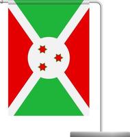 Burundi flag on pole icon vector