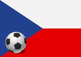 Czech Republic flag and soccer ball vector