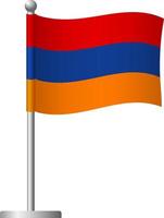 bandera de armenia en el icono del poste vector