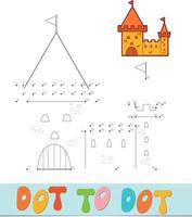 Dot to dot puzzle. Connect dots game. castle vector illustration