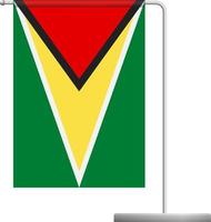 Guyana flag on pole icon vector