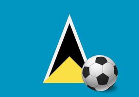 Saint Lucia flag and soccer ball vector